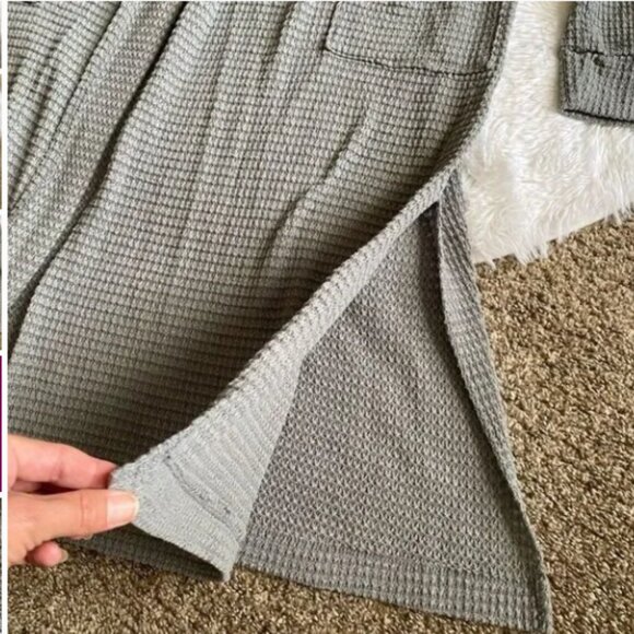 Three Bird Nest Waffle Knit Cardigan Open Front Women’s Size XL Pockets - Picture 7 of 8